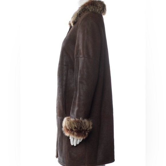 Siennastudio brown shearling jacket - Picture 3 of 13